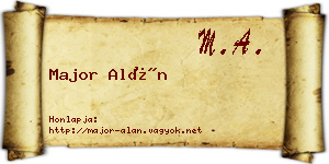 Major Alán névjegykártya
